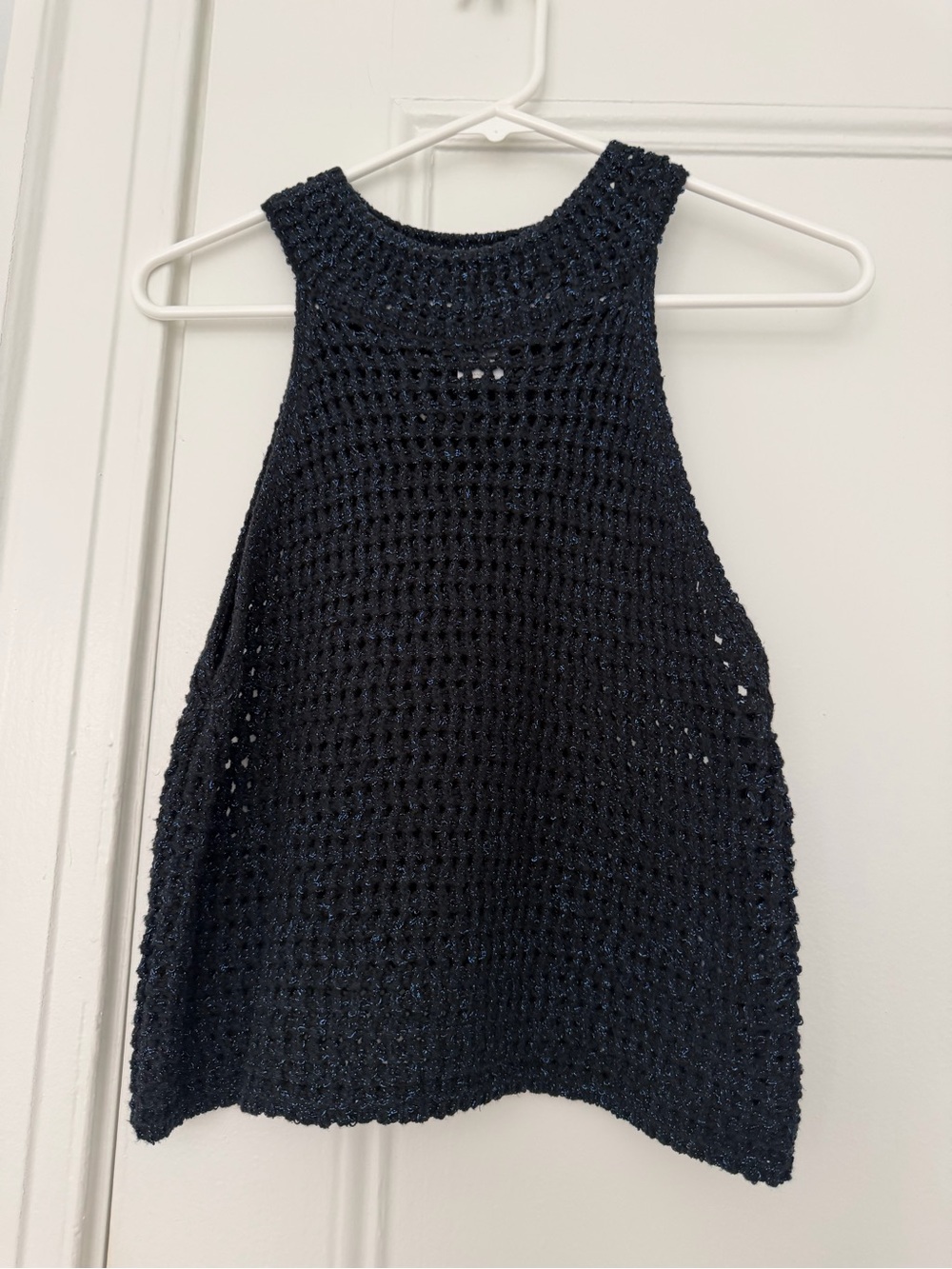 Black Crochet Halter Tank Top